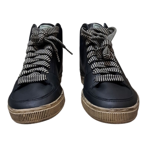 Puma x Rhuigi Suede Mid Black Tan Leather Sneaker Men’s 12 - Picture 3 of 16